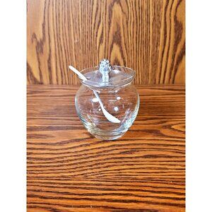Williamsburg Virginia Handmade Sterling Silver & Glass Honey/Condiment Jar